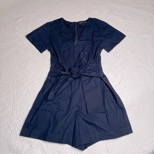 J. Crew Petite Cotton Waist Tie Romper